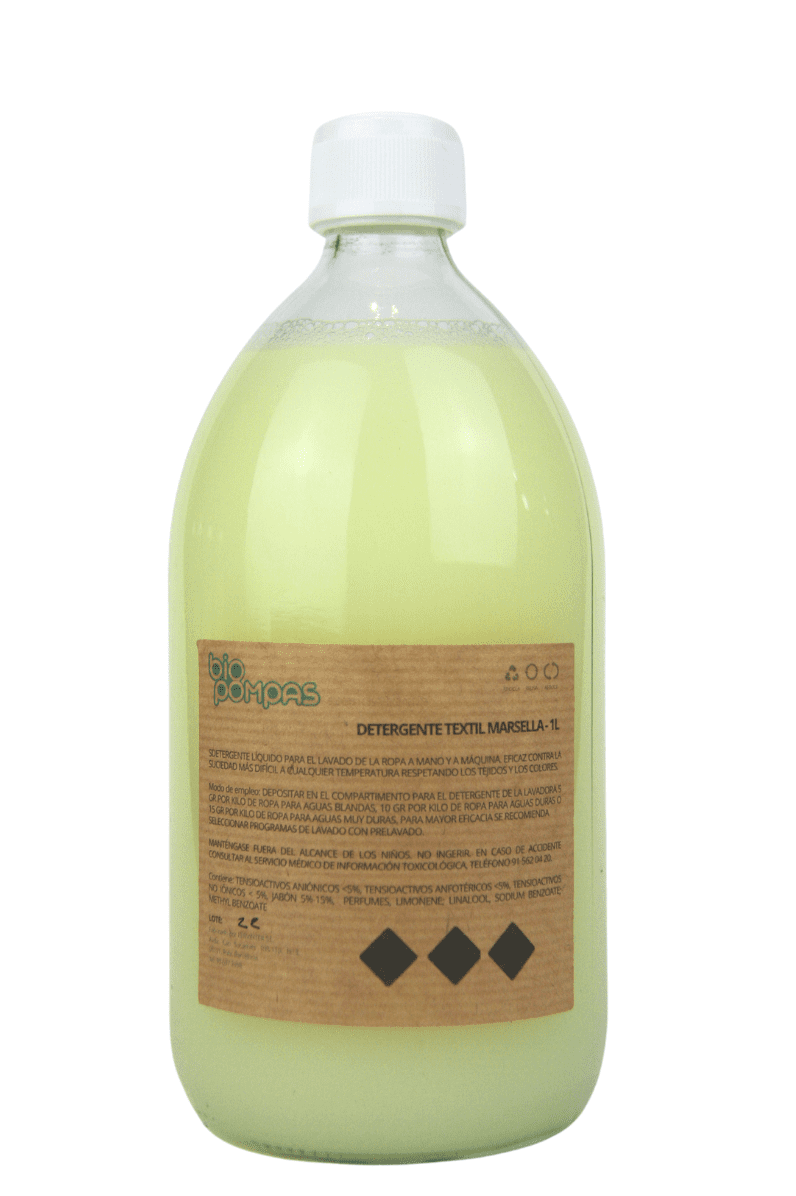 Marseille textile detergent in returnable glass 1L - Bio Pompas