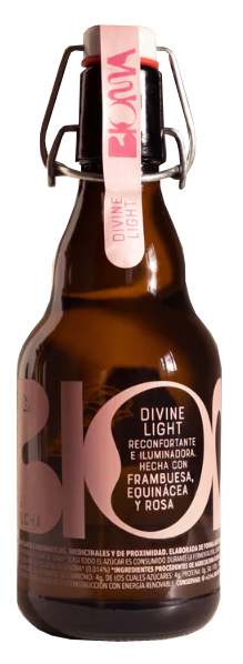 Kombucha de Rosa, Frambuesa, Equinácea, Pasiflora 330ml en vidrio retornable - Bioma