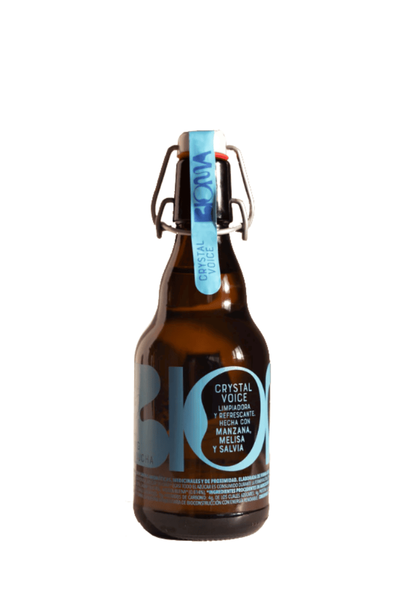 Kombucha de Manzana, Melisa y Salvia 330ml en vidrio retornable - Bioma
