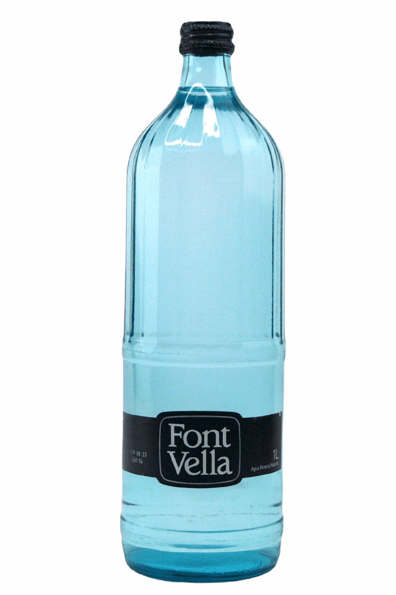 Agua Mineral Font Vella en vidrio retornable 1L - Pack 12 Ud - Re - pot market