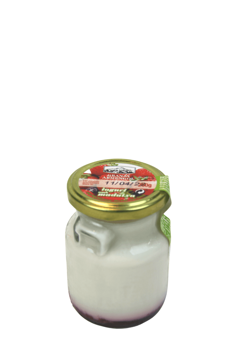 Yogur artesano de fresa 0,260 Kg en vidrio retornable - Granja Armengol - Re-pot market