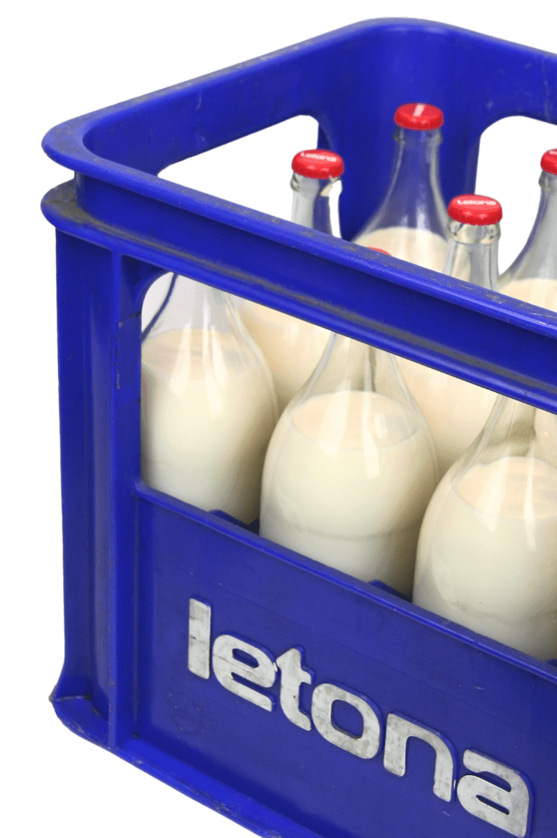 Leche Letona desnatada 1Lt en vidrio  Retonnable - Pack de 12 ud - Re-pot market