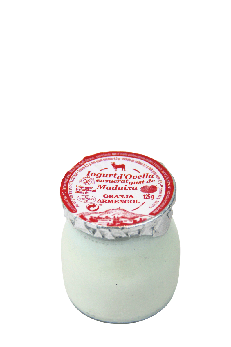 Yogur artesano de oveja sabor fresa 125 g - Granja Armengol