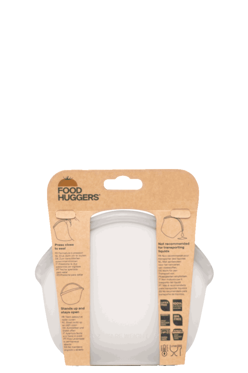 Bolsa reutilizable de silicona para almacenaje y transporte de alimentos - verde 400ml- Hugger Bag - Re-pot market